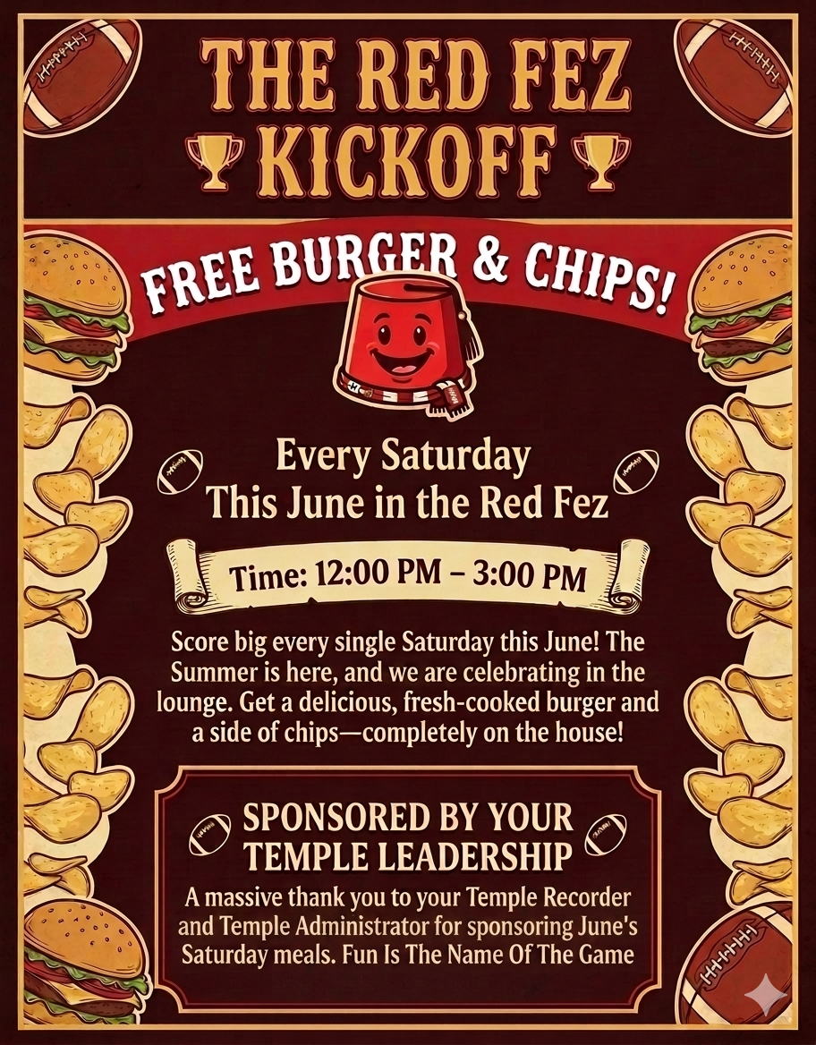 Red Fez Free Burger June